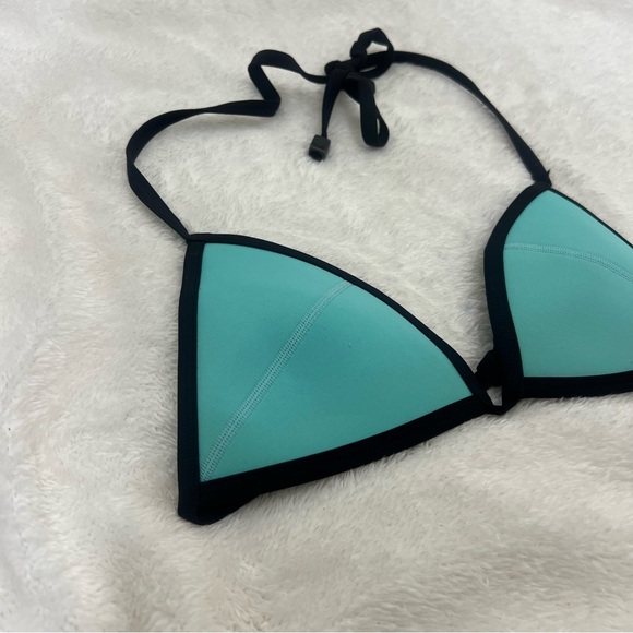 Triangl Chloe Bikini Set Top and Bottom Neoprene Aqua and Black Size S - Picture 11 of 14